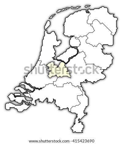 Map Of Netherlands Utrecht Highlighted Stok fotoğraf © Schwabenblitz