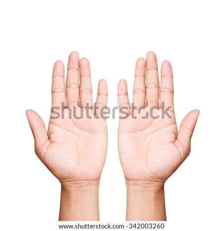 Foto stock: Female Hands Opening To Light And Holding Zodiac Sign For Scorpi