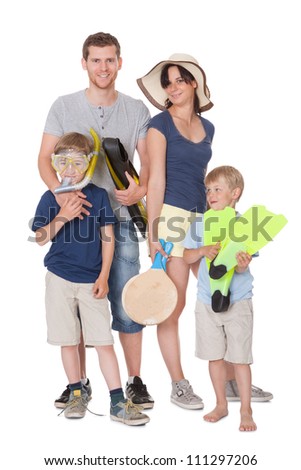 Stock photo: Woman Ready For Summer Holiday Isolated On White