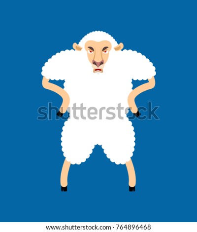 Stok fotoğraf: Sheep Angry Ewe Evil Emoji Farm Animal Aggressive Vector Illu