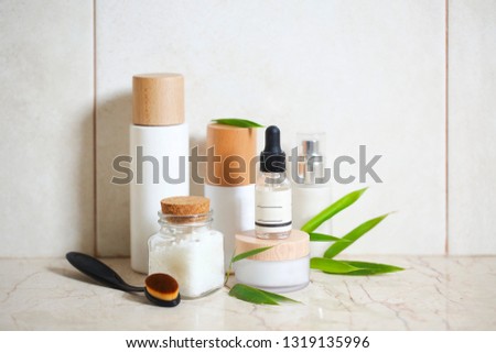 Stockfoto: Face Cream Serum Lotion Moisturizer And Face Oil Among Hydran