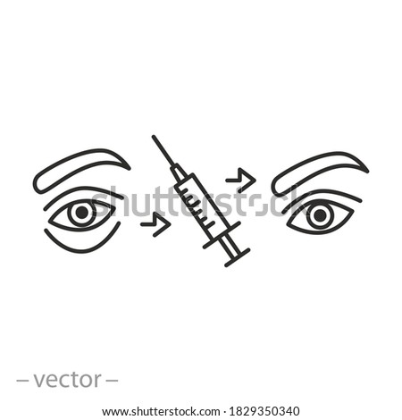 Foto stock: Injection Of Syringe Under Skin Icon Vector Outline Illustration