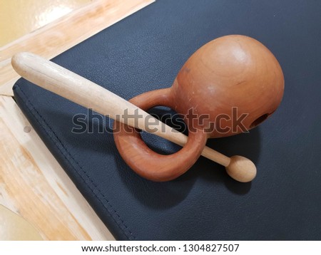 Stok fotoğraf: Moktak Is A Korean Style Wooden Fish Music Percussion Instrument Used At Buddhistic Recitation In K