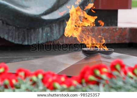Foto stock: Eternal Fire In The Memorial Of Russian Soldiers In Volgograd