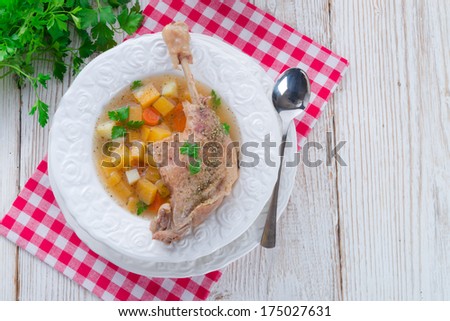 Goose - Soup With Red Wine And Thyme [[stock_photo]] © Dar1930