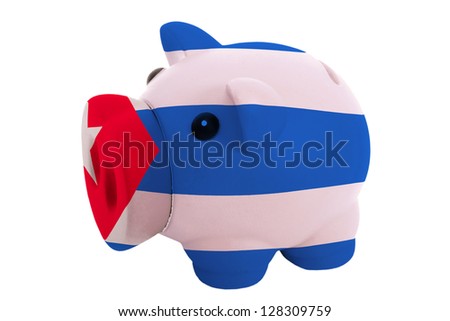 Piggy Rich Bank In Colors National Flag Of Cuba For Saving Mon [[stock_photo]] © vepar5