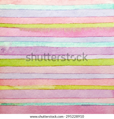 Foto stock: Striped Hand Drawn Watercolor Background Vector Version Bright Colors Watercolor Composition For