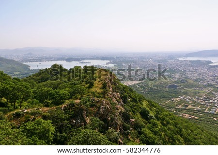 Stok fotoğraf: Clouds Over Guru Shikhar Arbuda Mountains Mount Abu Sirohi Di