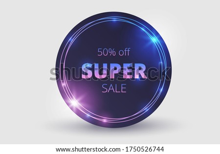 Foto stock: Super Sale Round Vector Web Element Circular Button Icon Design