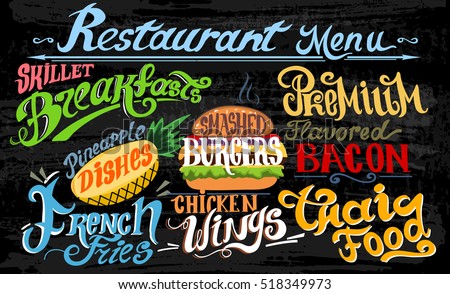 Foto stock: French Fries And Chicken Wings Vector Realistic Fast Food Patte