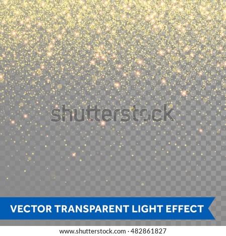 Сток-фото: Golden Glitter Sparkle On A Transparent Background Gold Vibrant Background With Twinkle Lights Vec