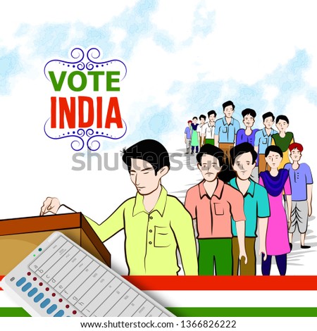 Stok fotoğraf: People Of Different Religion Showing Voting Finger For General Election Of India