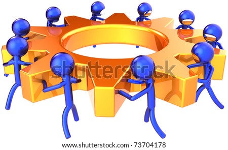 [[stock_photo]]: Golden Metallic Gears With Machinery Service Concept 3d Illustration
