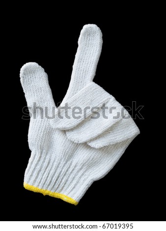 Przędza rękawicy wyświetla sygnał, który jest wybrany na białej przędzy Backgglove Zdjęcia stock © nuttakit
