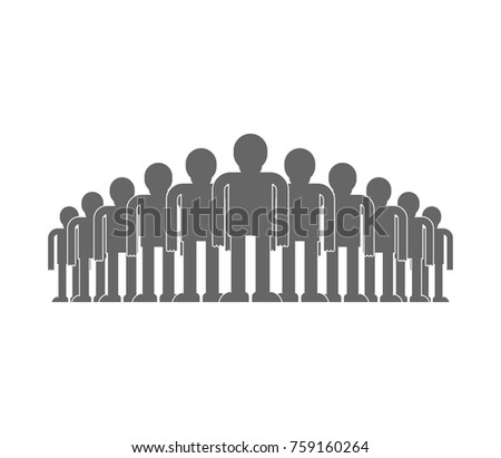 Stockfoto: Crowd Of People Icon Throng Isolated Society Vector Illustrati