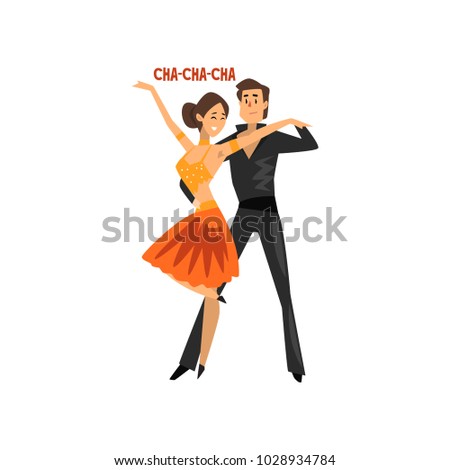 Foto stock: Dancing Club Poster Couple Dancing Beautiful Professional Dancers Perform Tango Dance With Passion