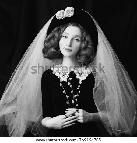 Stock photo: Baroque Lady Pattern Renaissance Style Woman Background Rococo