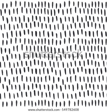 Stockfoto: Hand Drawn Black And White Ink Striped Seamless Pattern Vector Grunge Lattice Texture Monochrome B