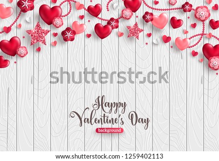 Сток-фото: White Flower Vector Heart For Valentines Day On Pink Backgroun