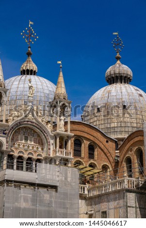 [[stock_photo]]: Architectural Details From The Upper Part Of Facade Of San Marco