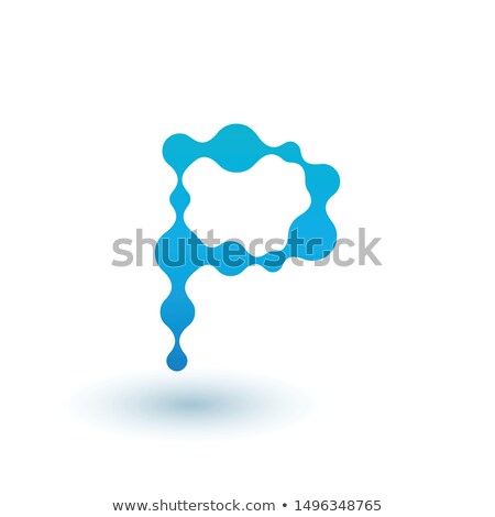 Stock photo: Water Molecular Initial Letter P Logo Design Fluid Liquid Design Element With Dots And Shadow Stoc