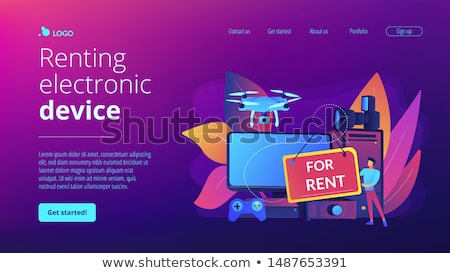 Stok fotoğraf: Renting Electronic Device Concept Landing Page