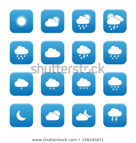 Snow Cloud And Moon Icon Night Weather Glyph Vector Illustration [[stock_photo]] © simo988