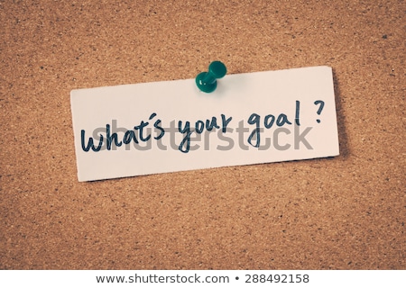 Foto stock: Set Goals On Cork Board