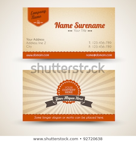 Foto stock: Vector Old Style Retro Vintage Business Card