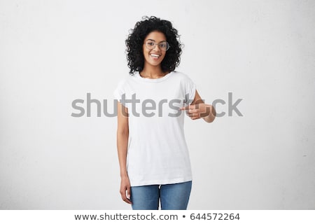 Foto d'archivio: Pretty Female Wearing Blank White Shirt