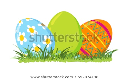 Stok fotoğraf: Easter Eggs In Grass