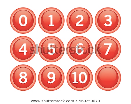 Foto d'archivio: Numbers Counting Red Vector Button Icon Design Set