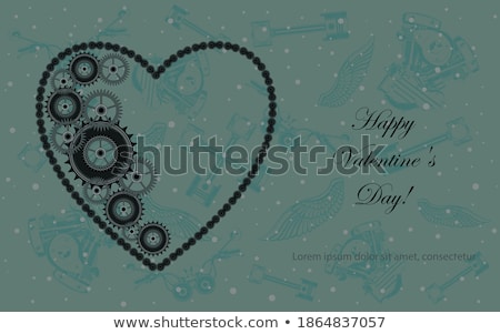 Foto stock: Mechanical Heart With White Wings