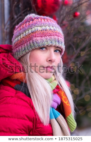 Stockfoto: Young Real Blond Woman In Scarf