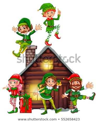 Zdjęcia stock: Many Elves On The Cabin