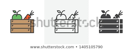 Stock fotó: Fruits Vegetables Line Web Glyph Icons