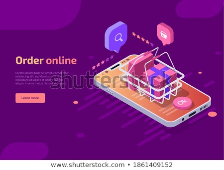 Сток-фото: Online Gift Review Isometric 3d Landing Page