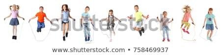 Stock photo: Set Of Children Skip The Rope