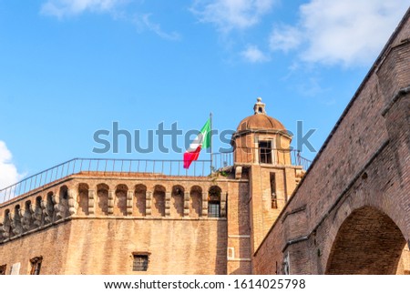 [[stock_photo]]: Fragment The Castel Santangelo In Rome The Mausoleum Of Hadrian