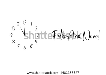 Stock photo: Happy New Year Congratulations Template With Text Plate On Background With Balloons Buntings Garlan
