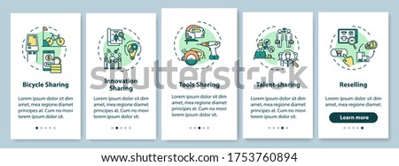 Stock photo: Peer To Peer Lending Onboarding Mobile App Page Screen With Concepts