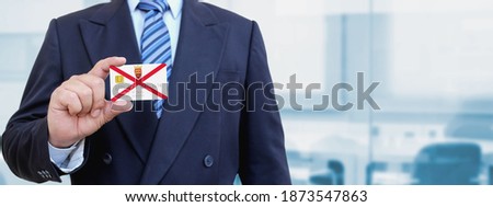 Stock photo: Credit Card With Jersey Flag Background For Bank Presentations And Business Isolated On White