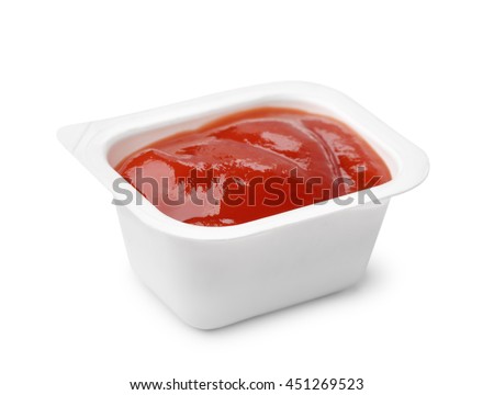 Сток-фото: Ketchup Dip Pack Isolated Sauce For Fast Food On White Backgro