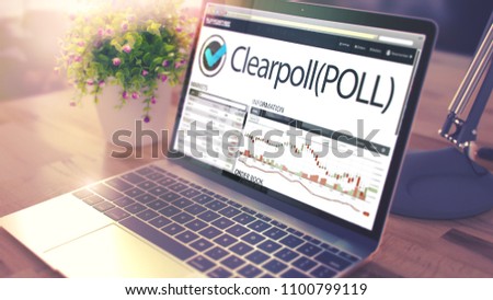 Stock foto: Dynamics Of Cost Of Clearpoll On Laptop Screen Cryptocurrency C