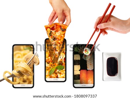 Foto stock: Delivering Pizza