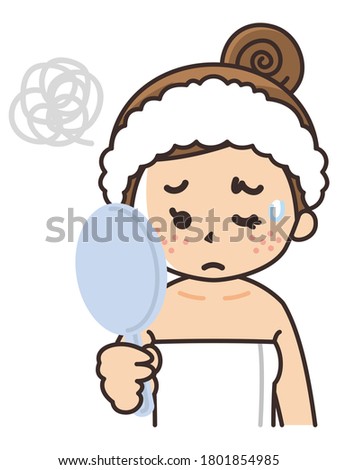 Stock foto: Illustration Of A Cute Woman With Rough Skin With Bubble Callout