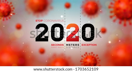 2020 Stop Coronavirus Design With Falling Covid 19 Virus Cell On Light Background Vector 2019 Ncov Stock photo © articular