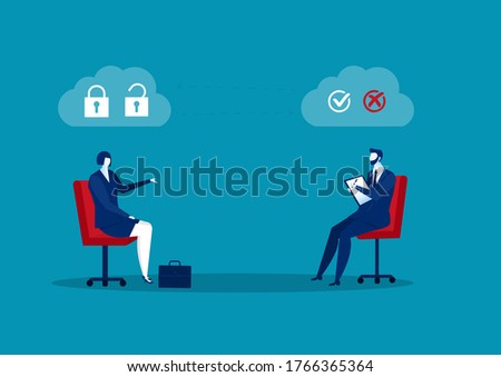 ストックフォト: Businessman Interview About Test Mindset Idea Attitude For Hire Concept Vector Illustrator