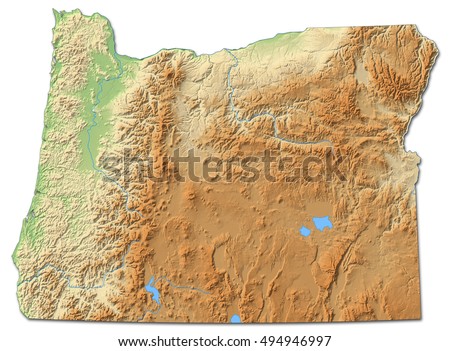 Map Of The United States Oregon Highlighted Foto stock © Schwabenblitz
