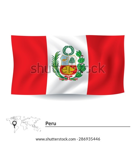Peru Flag With Clipping Path Stockfoto © ojal